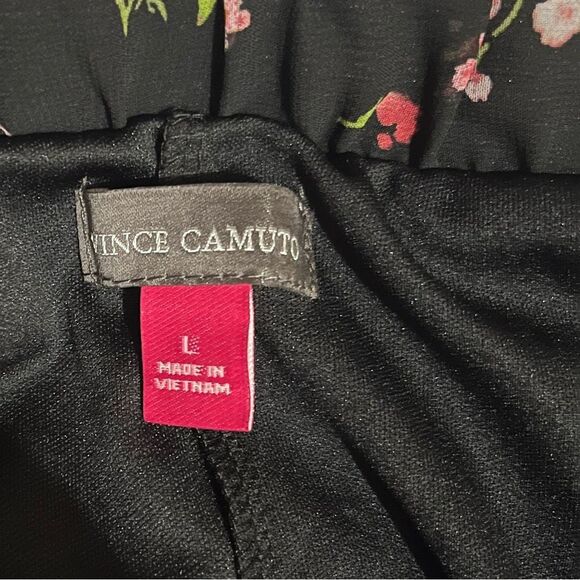 Vince Camuto Pleated Floral Pattern Skirt MSRP $79 NWT Black Multi Size Large - Picture 3 of 6